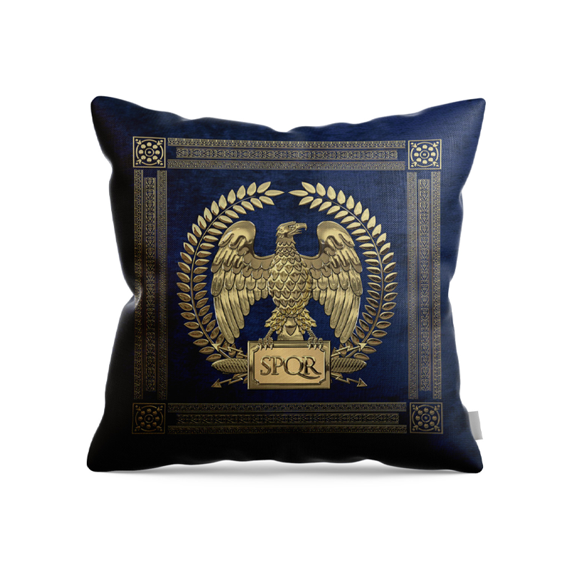 Gold Empire Eagle Velvet Pillow