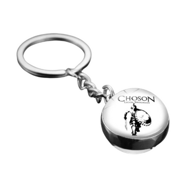 Roman Empire Era Double-Sided Glass Ball Keychain