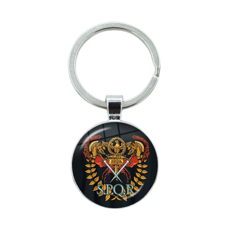 Spqr Roman Empire Legion Glass Pendant Keychain