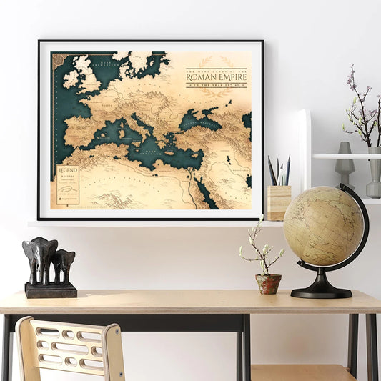 Ancient Rome Map Art Print Canvas