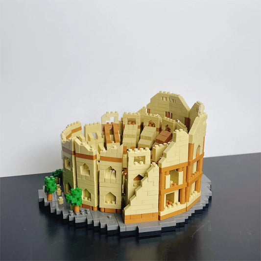 Knew Built Super Mini Roman Colosseum Micro Building Blocks Toy Euro History Model Deco at Home Triomphe Pisa Eiffel Tower Brick